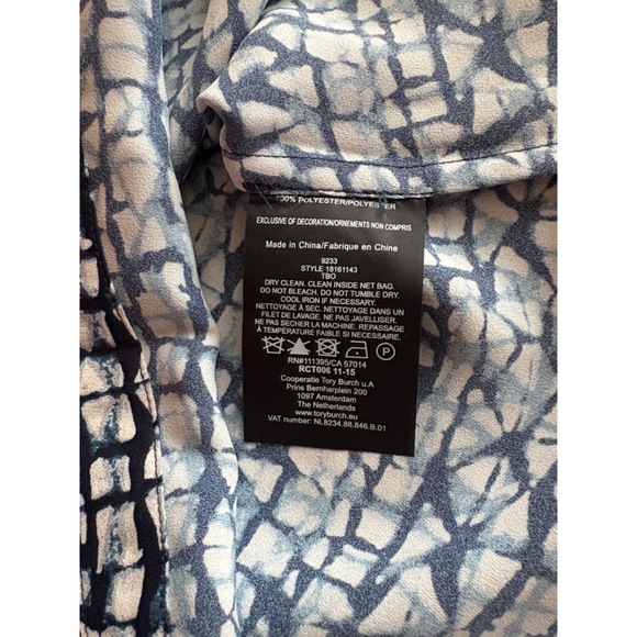 NWT TORY BURCH Aleksi Tunic Peninsula Blue Tribal Size 6 - Picture 8 of 10